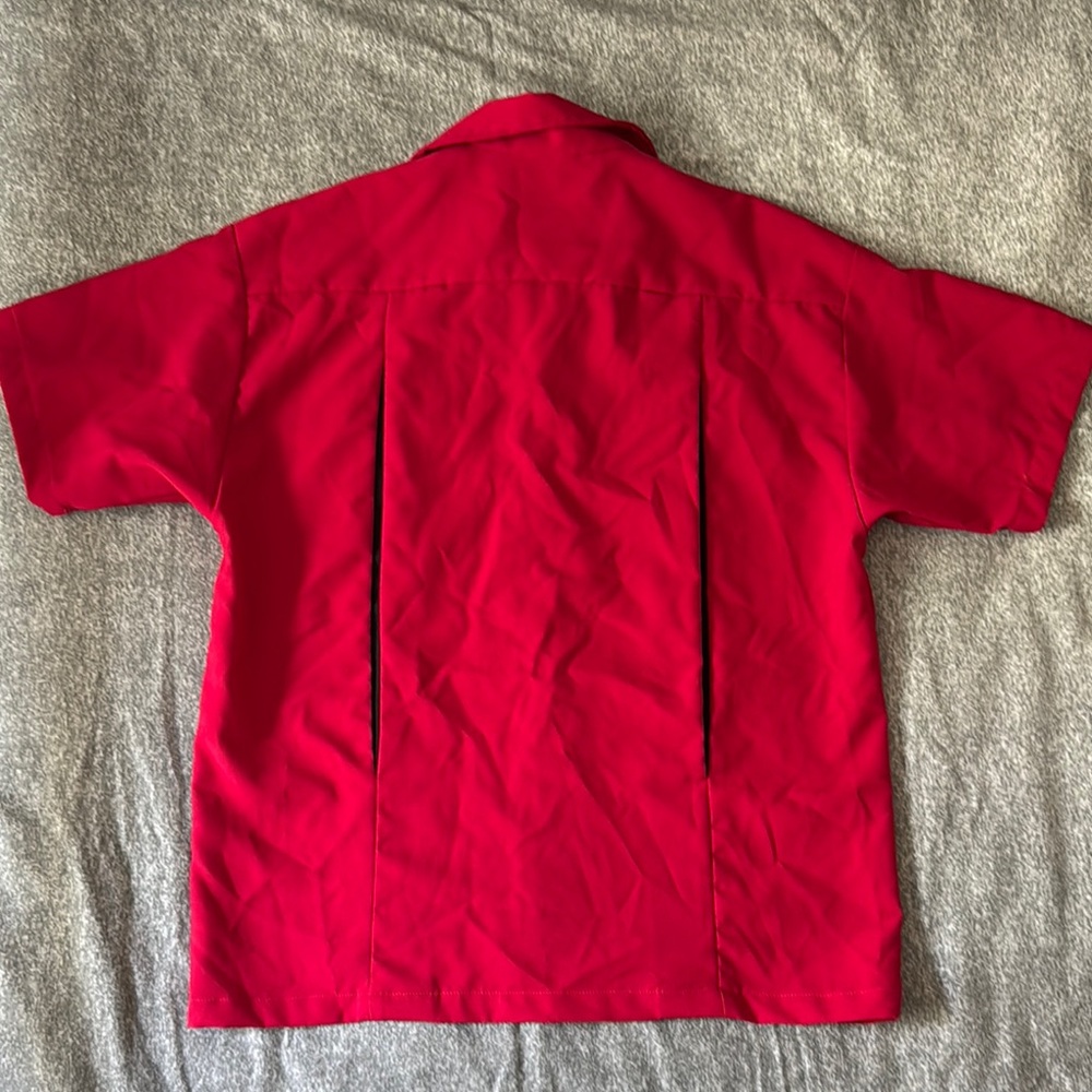 Chochie Casuals Red Bowling Shirt with Martini Embroidery Men’s XL - Picture 7 of 10